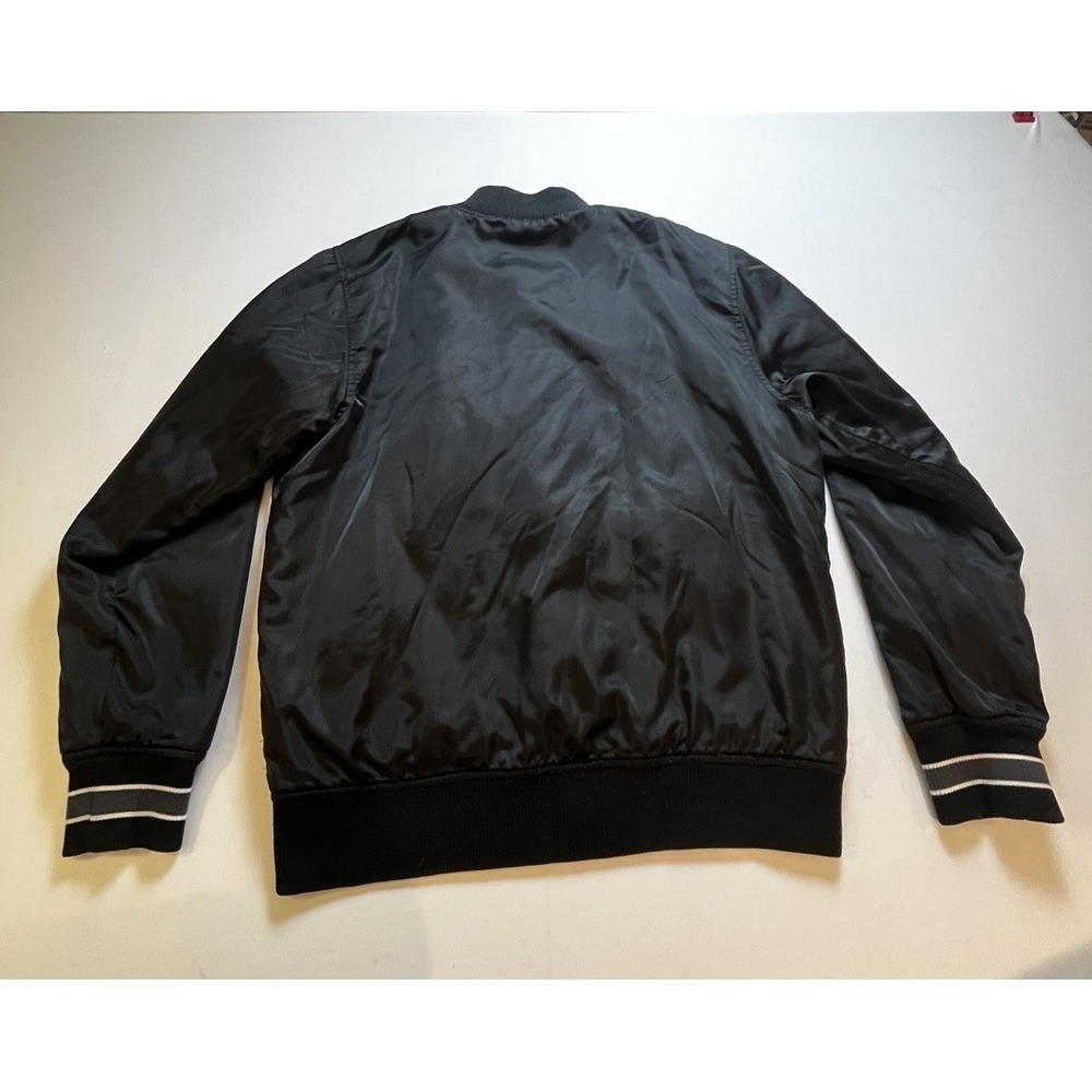 Stussy Varsity Black Satin Bomber Jacket- XL Embroidered- Snaps VTG- Y2K- 1990s - Picture 13 of 13